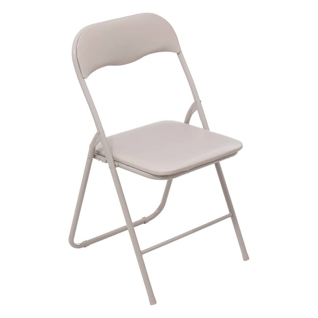 Chaise pliante en PVC Couleur beige <span itemprop=