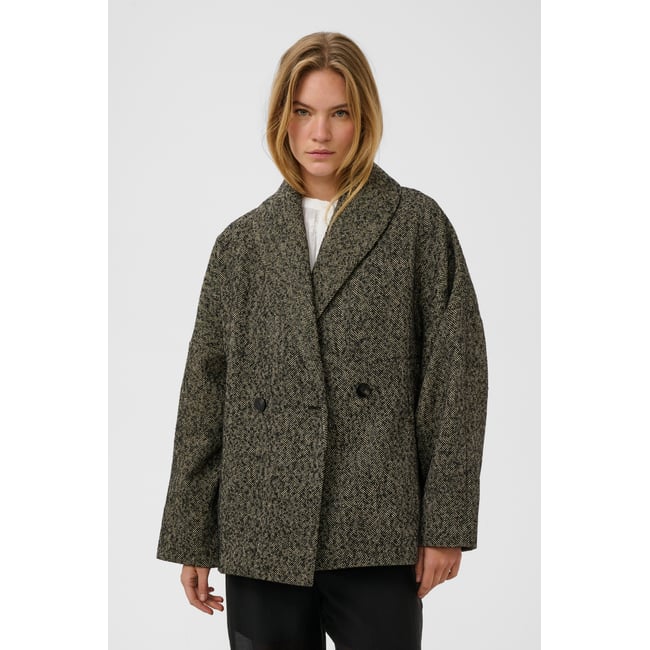 Veste d'extérieur marron feather gray and black twill <span itemprop=