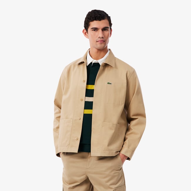 Surchemise twill de coton beige-02s <span itemprop=