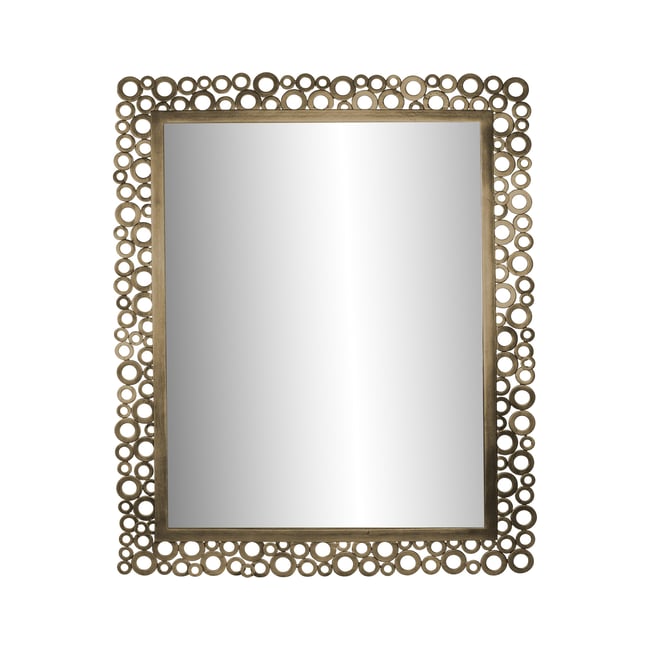 Miroir métal bulles 98.5x78cm Couleur or <span itemprop=