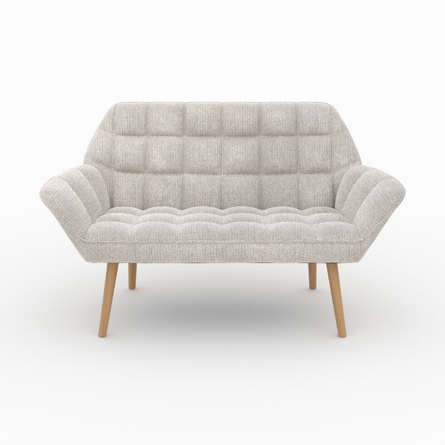 Canapé 2 places en tissu - SIMBA Couleur gris clair <span itemprop=