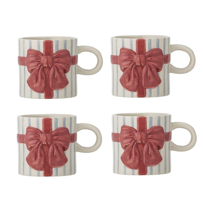 Tasse grès décor relief  Bowie set de 4 - BLOOMINGVILLE