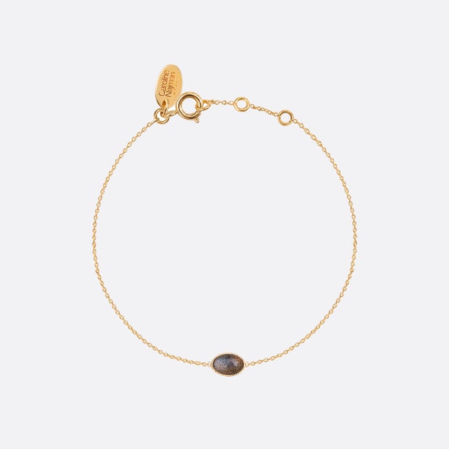 Bracelet cab ovale n°17 gris <span itemprop=