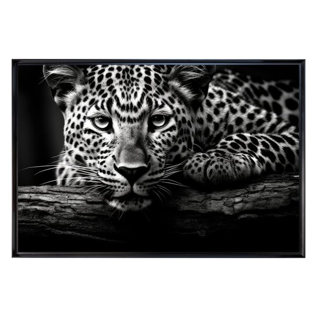 Tableau Mural Encadré Portrait Léopard Intense ANIMAUX Couleur tableaux encadrés <span itemprop=