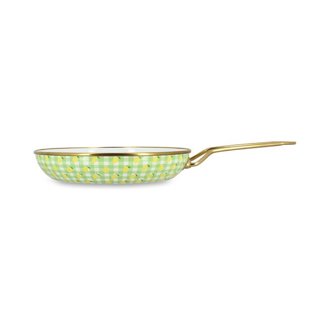Poêle 28cm en acier émaillé, VICHY CITRON vert <span itemprop=