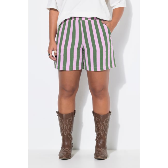 Short en mousseline à rayures rose vif clair <span itemprop=