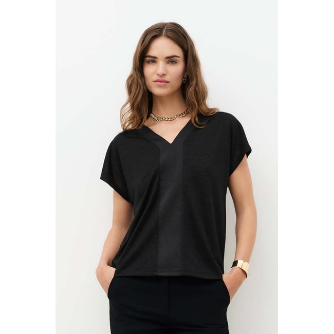 T-shirt droit col v bi-matière T-SHIRT TPITA - CAROLL