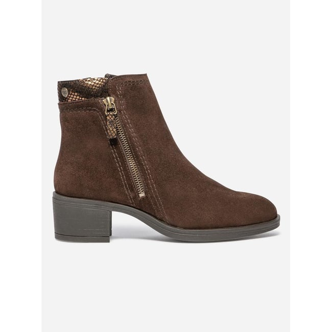 Boots zippées WASSILA chocolat <span itemprop=