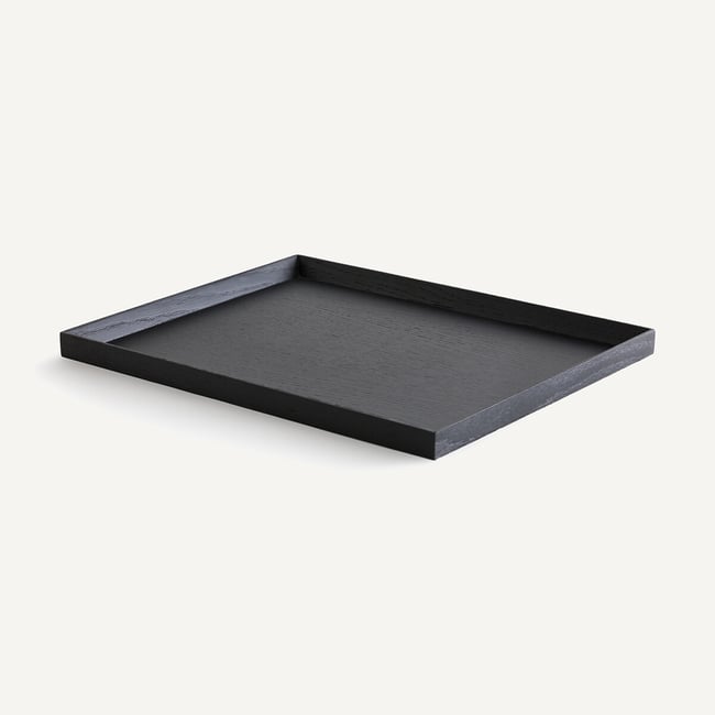 Katori 45 X 35cm Taca dębowa bejcowana na czarno, czarna AM.PM