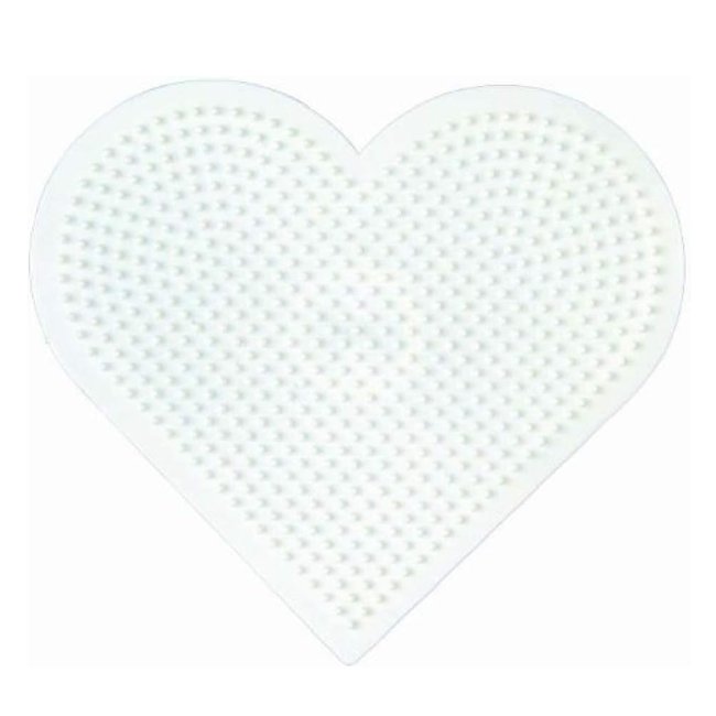 Plaque grand cœur perles plastique Midi blanc <span itemprop=