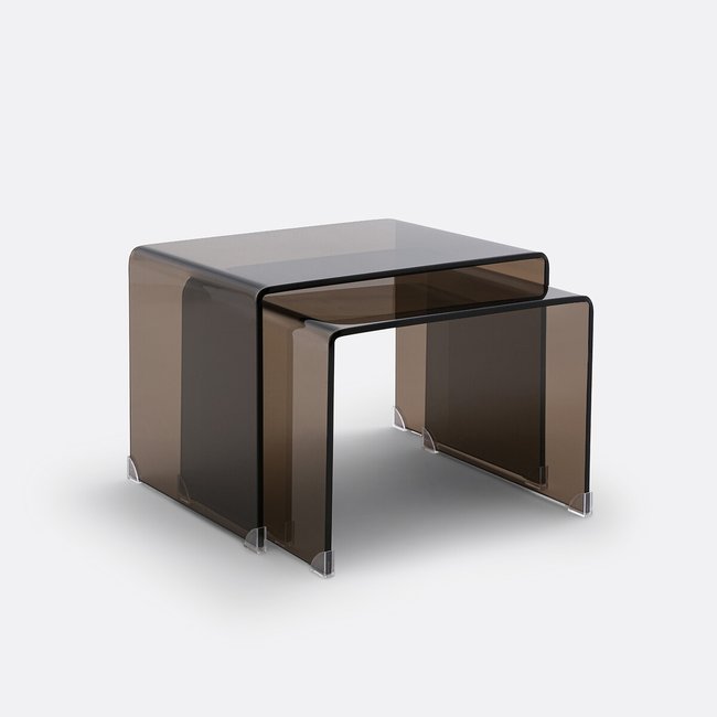 Lot de 2 tables basses gigognes verre trempé, Joan - LA REDOUTE INTERIEURS
