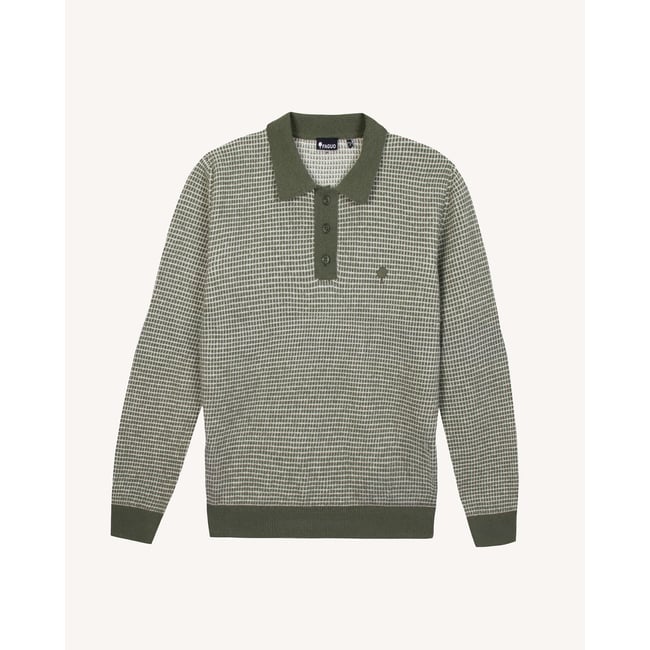 Pull laine AULNAY vert foncé <span itemprop=