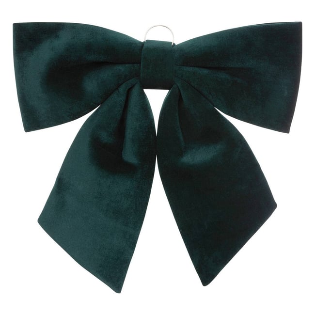 Nœud déco velours 35 x 40 cm vert Couleur vert <span itemprop=