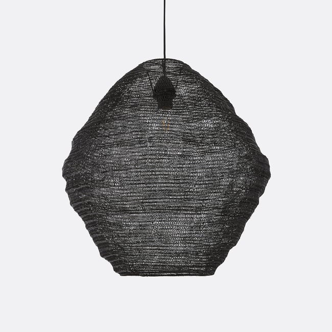 Suspension maille métal fer Ø54 cm, Mita Couleur noir <span itemprop=