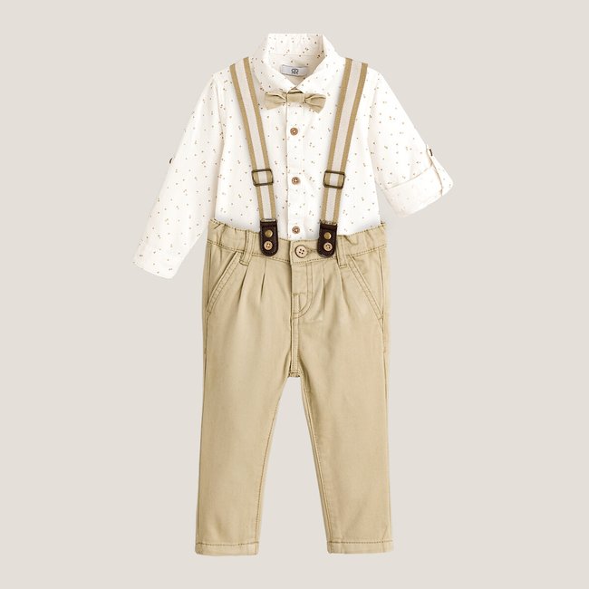 Conjunto de 3 piezas de ceremonia crudo/beige <span itemprop=