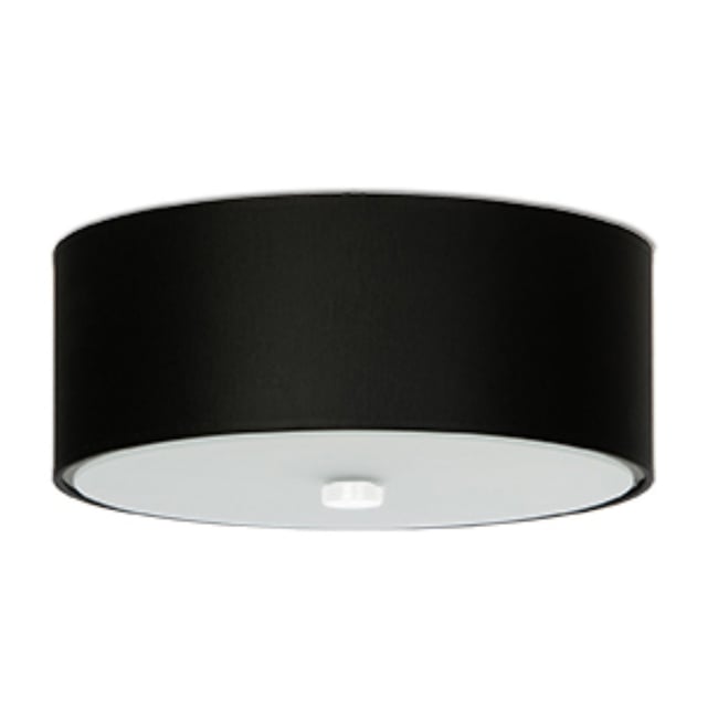 Plafonnier Tissu Noir E27 3 Skala Couleur noir <span itemprop=
