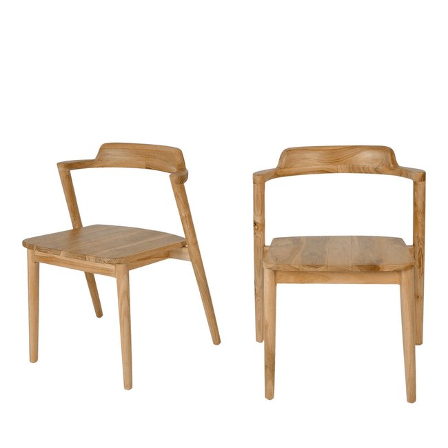 Lot de 2 chaises en teck- JOKO Couleur bois <span itemprop=