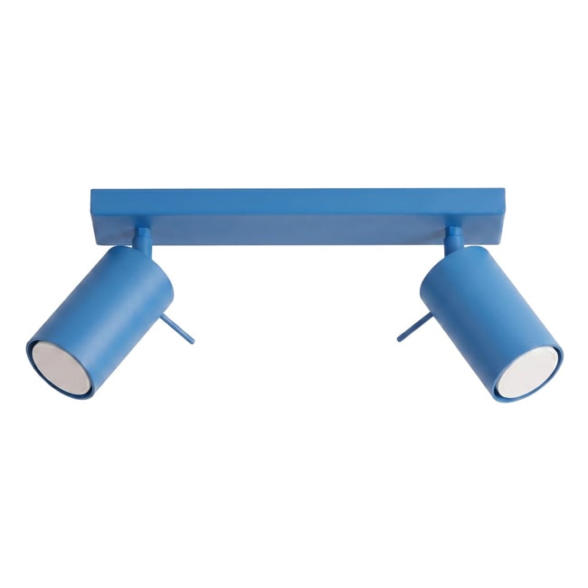 Plafonnier Acier Bleu GU10 2 RING Couleur bleu <span itemprop=