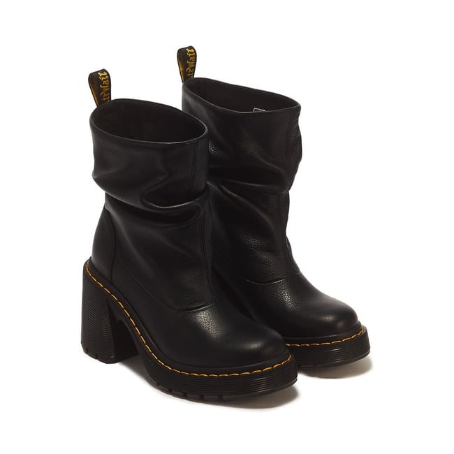 Mi-bottes Kasey en cuir Virginia noir <span itemprop=