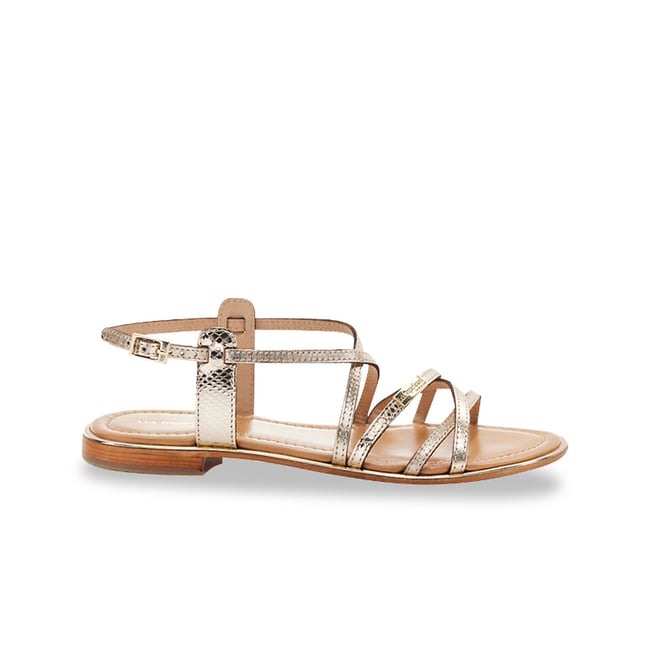 Sandales cuir Harry doré <span itemprop=