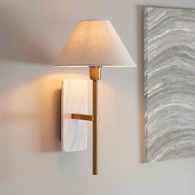 Farley Wall Light with Marble Backing Plate - ÉDITÉ