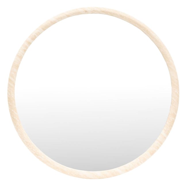Miroir rond TRUDY Couleur beige ficelle <span itemprop=