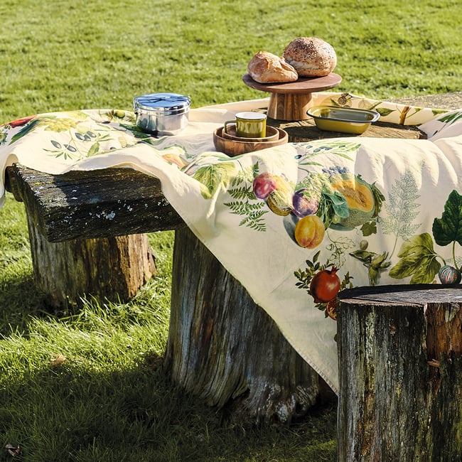 Nappe lin & coton lavé ABONDANCE D'AUTOMNE naturel <span itemprop=