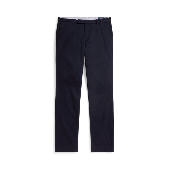Брюки облегающего кроя (слим) из хлопкового твила cиний темный POLO RALPH LAUREN