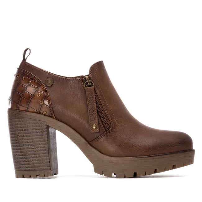 Chaussure Talon Décontractée Fermeture éclair camel <span itemprop=