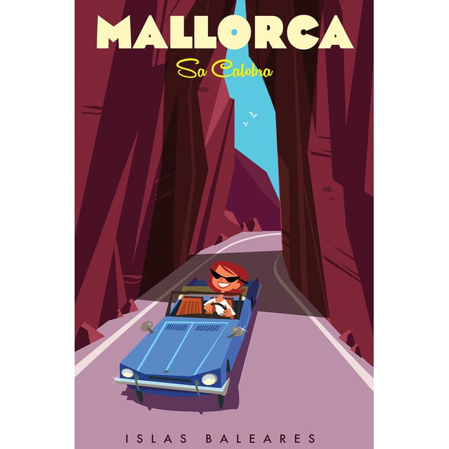 Tableau vintage  mallorca route de sa callobra - HEXOA