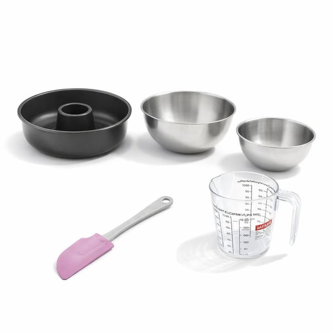 Set de 5 ustensiles de pâtisserie moule à gâteaux bols spatule noir <span itemprop=