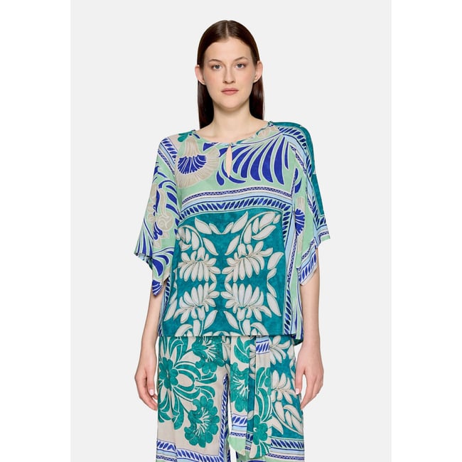 Blouse casual à motifs green/blue <span itemprop=