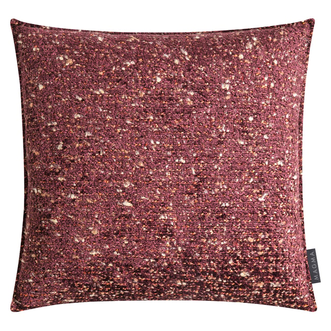 Housse de coussin jacquard AMARA bordeaux chiné <span itemprop=