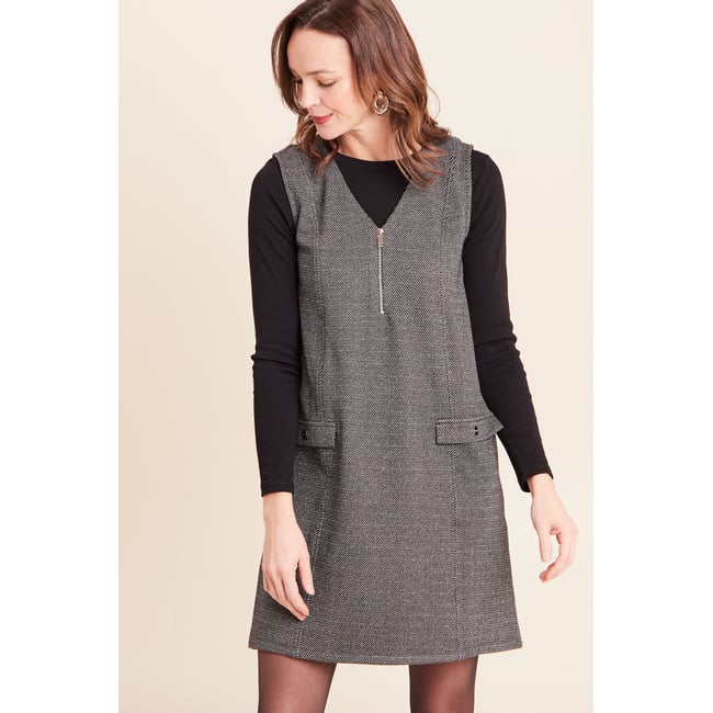 Robe chasuble gris <span itemprop=