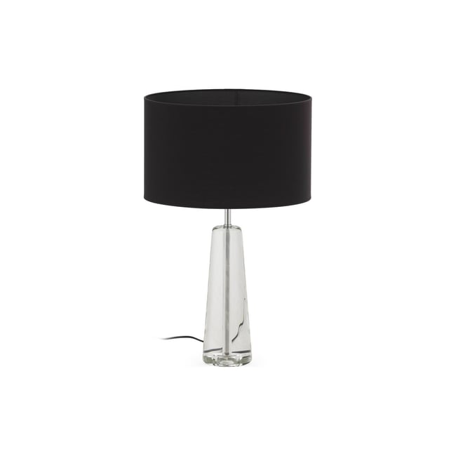 Lampe de table en verre soufflé et métal Couleur chrome <span itemprop=