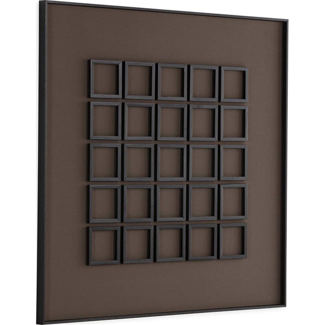 Tableau mural géométrique en bois et verre Couleur noir et brun <span itemprop=