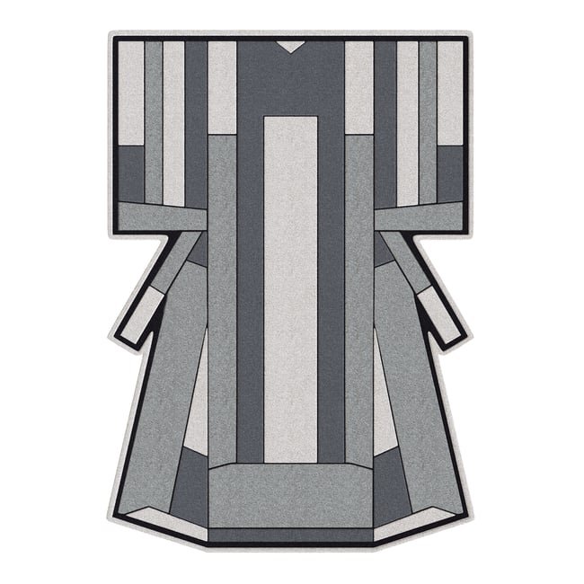 Tapis en laine tuftée de forme originale, INES Couleur gris <span itemprop=