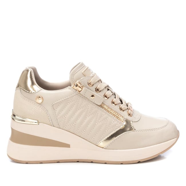 Baskets Coin Entreprise Lacets beige <span itemprop=