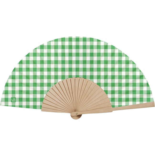 Eventail bois de bouleau LISETTE vert <span itemprop=