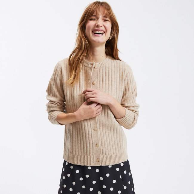 Recycled Ribbed Knit Cardigan - LA REDOUTE COLLECTIONS