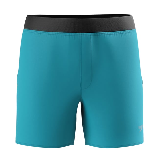 Short de bain uni à taille élastiquée LOOKOUT vert <span itemprop=