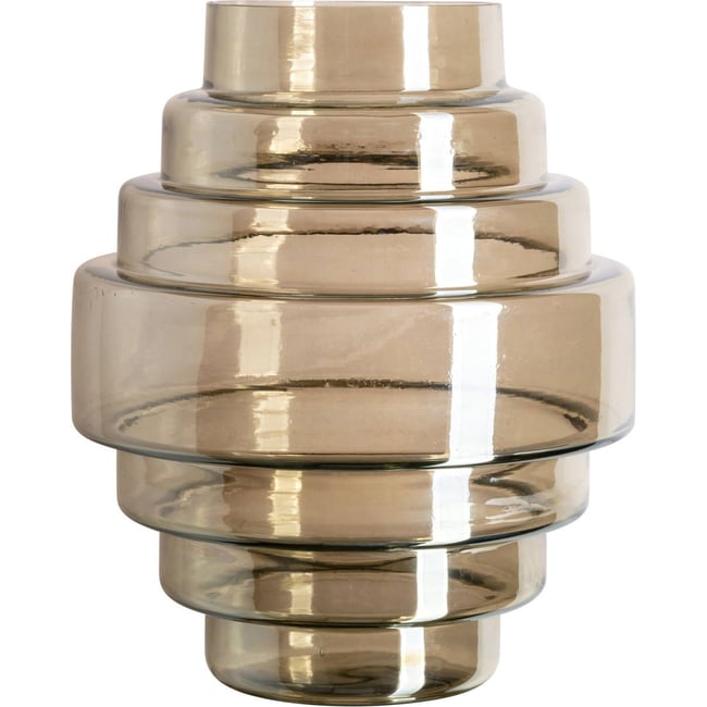 Vase en verre fumé au relief sculptural Couleur fumé smoke <span itemprop=
