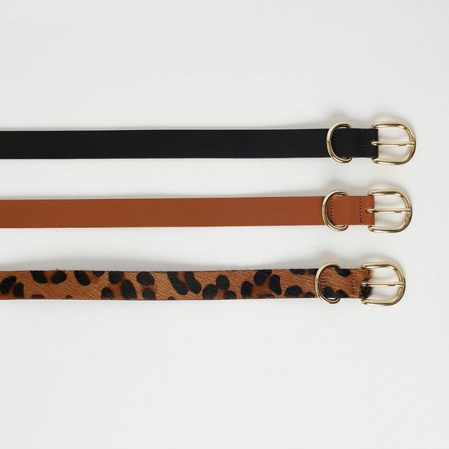 Ceinture cuir imprime astrid pony Petite Mendigote leopard La Redoute