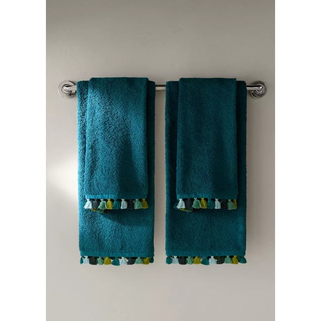 Serviette de toilette coton bouclette pompons - MANGO HOME