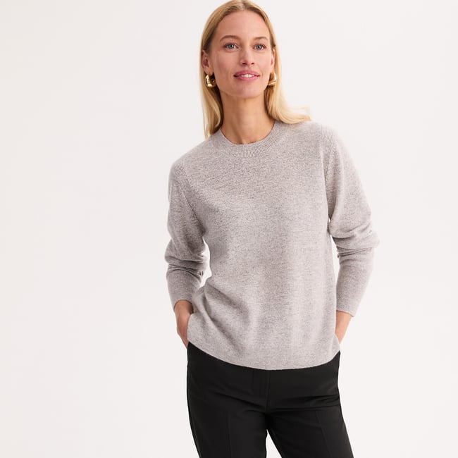 Cashmere Crew Neck Fine Knit Jumper - ANNE WEYBURN