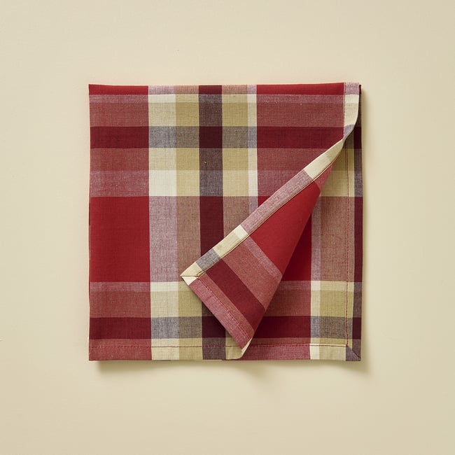 Serviette de table RDV AU SOMMET rouge <span itemprop=
