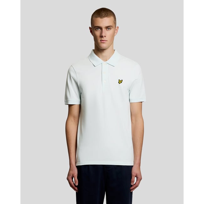 Polo en coton bleu glace <span itemprop=