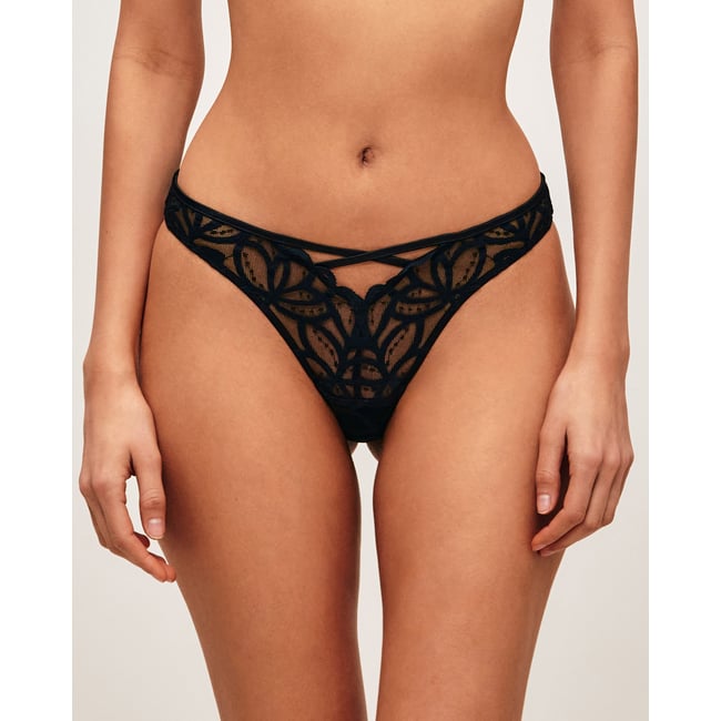 String en mesh avec broderies florales TROPICFLEURIZ - UNDIZ