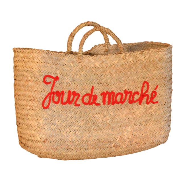 Panier rectangle écriture JOUR DE MARCHÉ -  LOJI Couleur rouge <span itemprop=