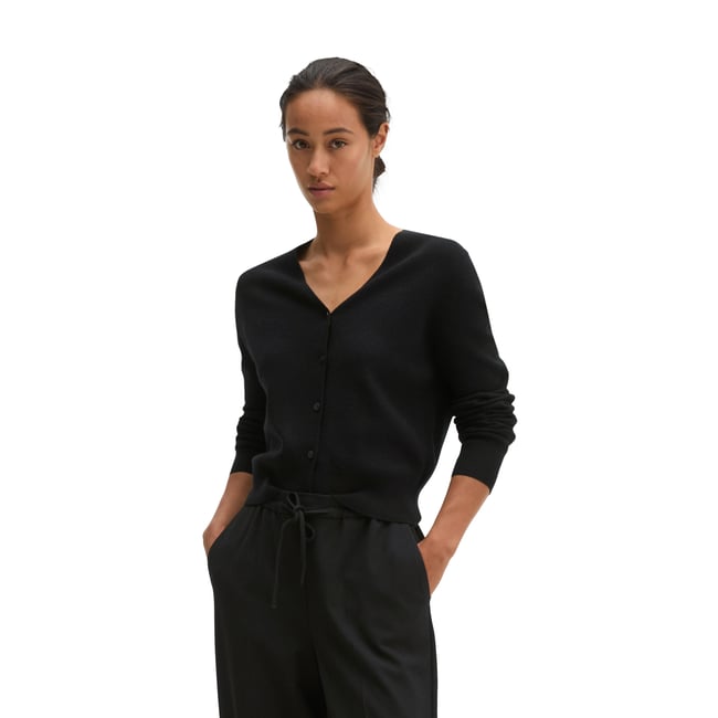 Cardigan slim court en mélange de laine vierge douce - MARC O'POLO